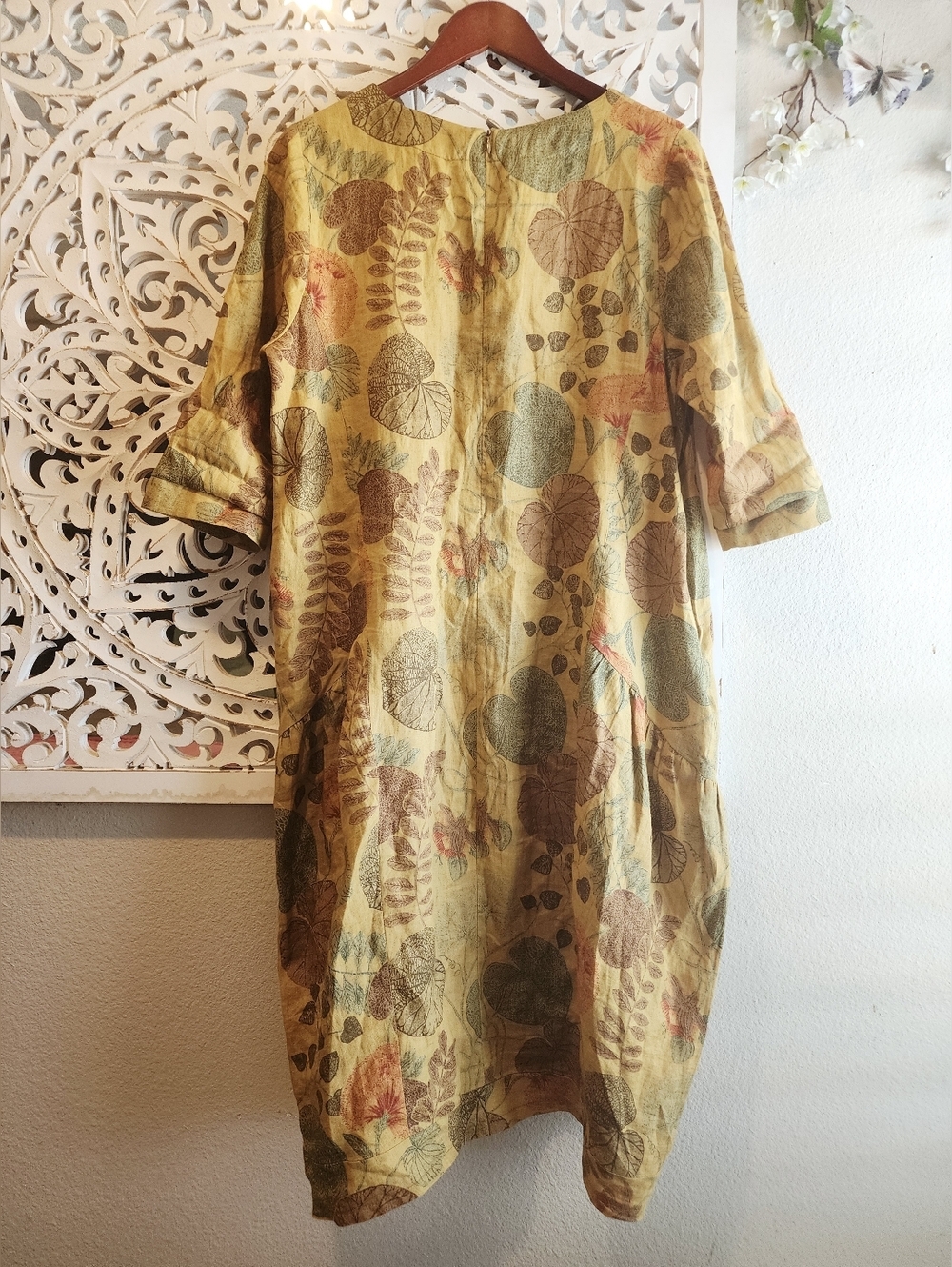 GMB DRESS FLORAL PRINT EARTHLY TONES SIDE PACKAGES BACK ZIPPER Size Large - Picture 13 of 13